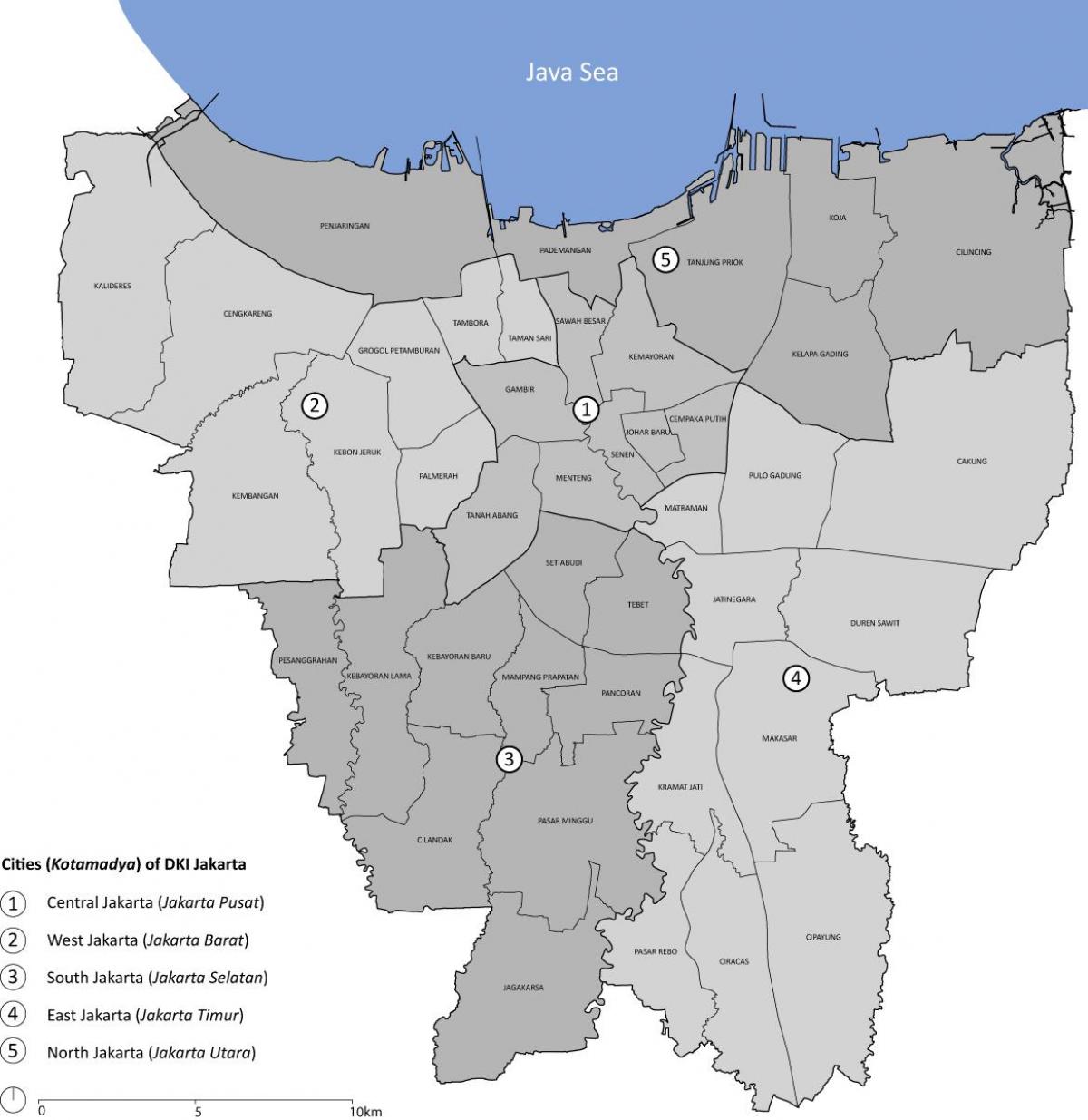 Jakarta district map