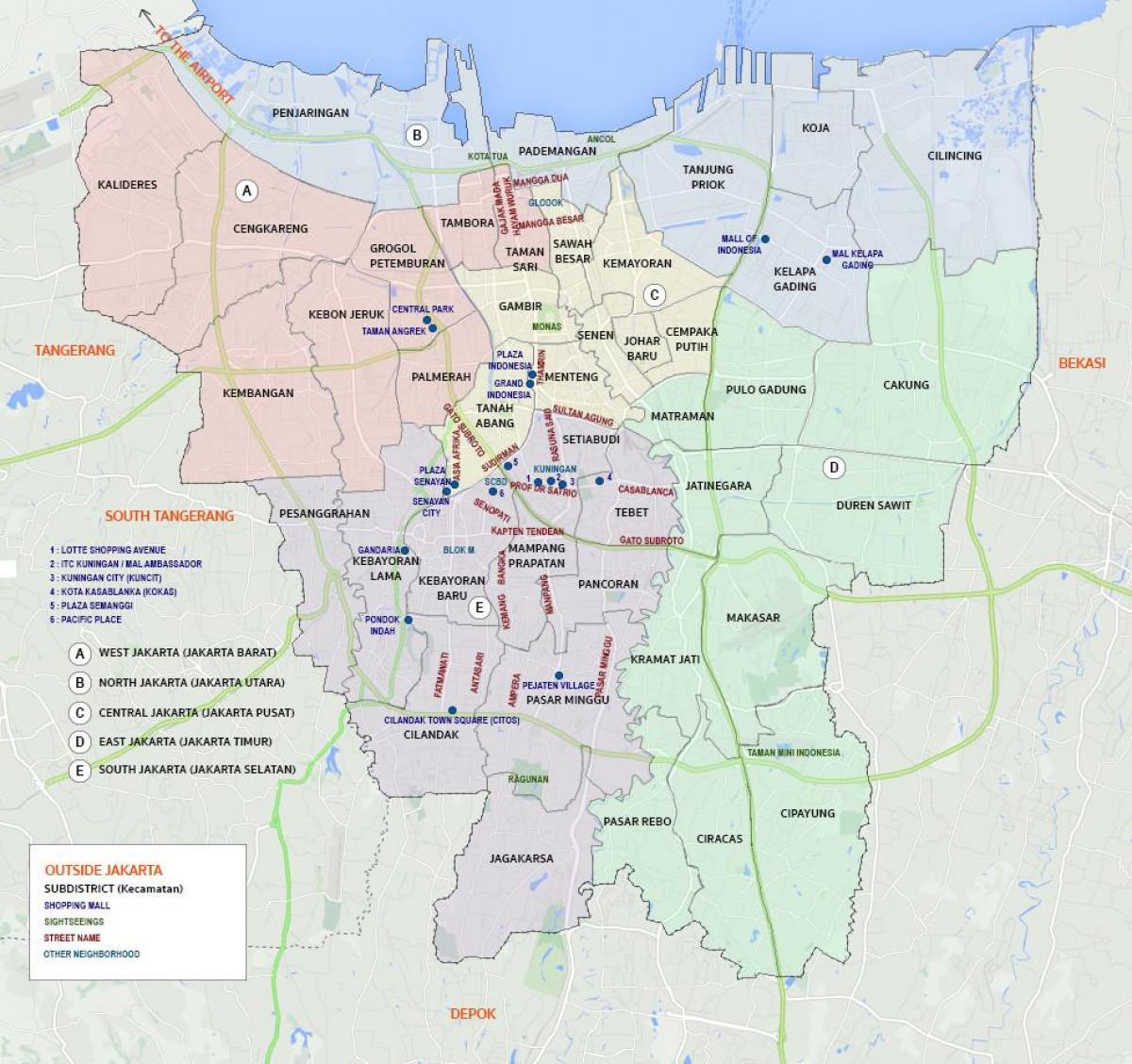 Jakarta neighborhoods map