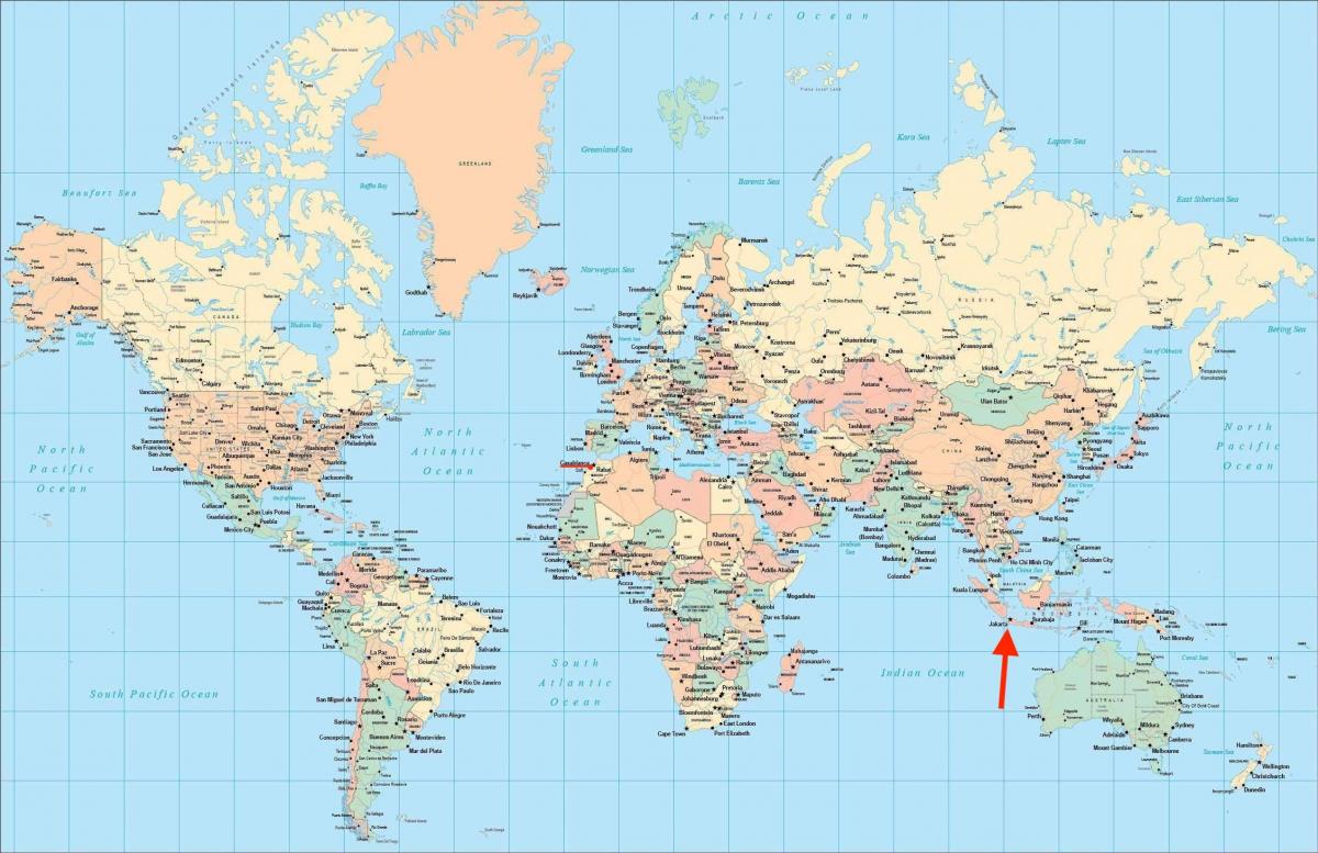 Jakarta location on world map