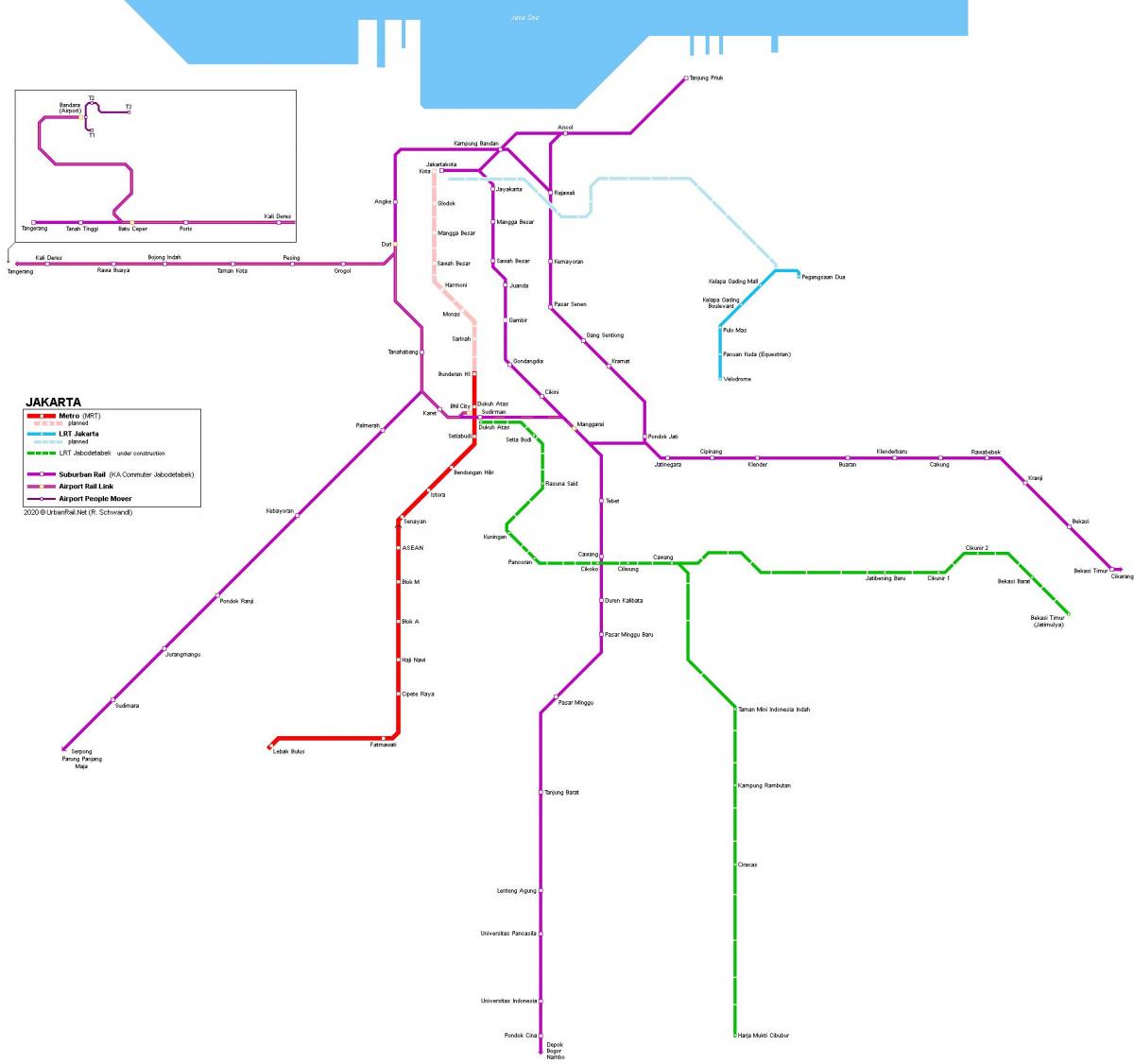 Jakarta railway stations map