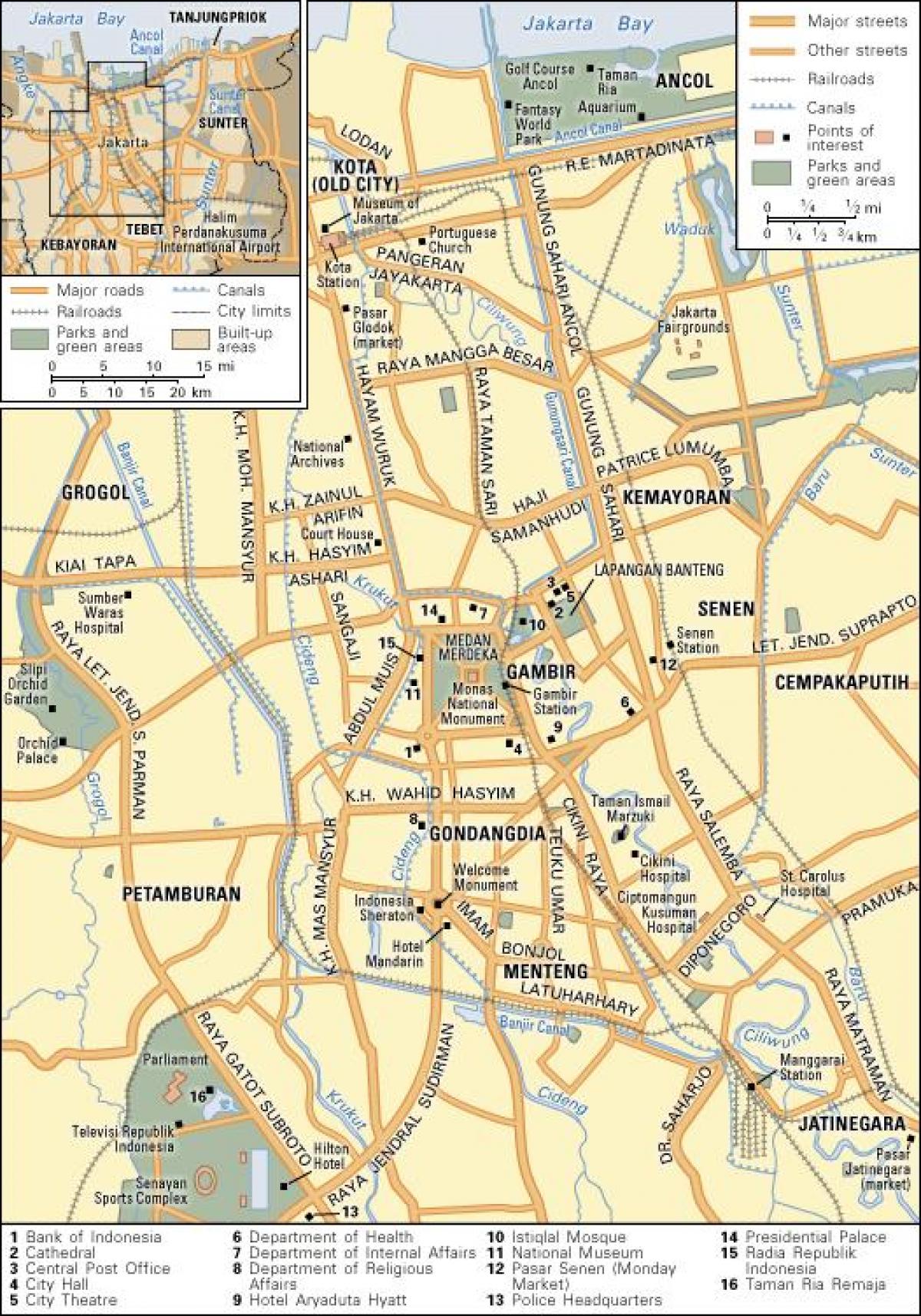 Jakarta walking tours map
